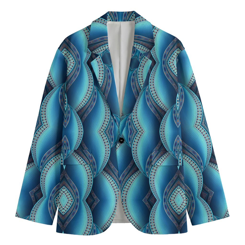 Mandala Waves Bohemian Pattern Print Men's Blazer