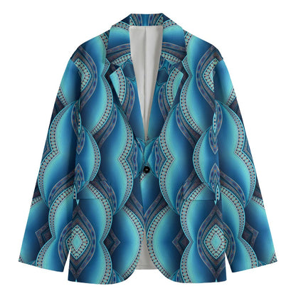 Mandala Waves Bohemian Pattern Print Men's Blazer