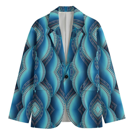 Mandala Waves Bohemian Pattern Print Men's Blazer