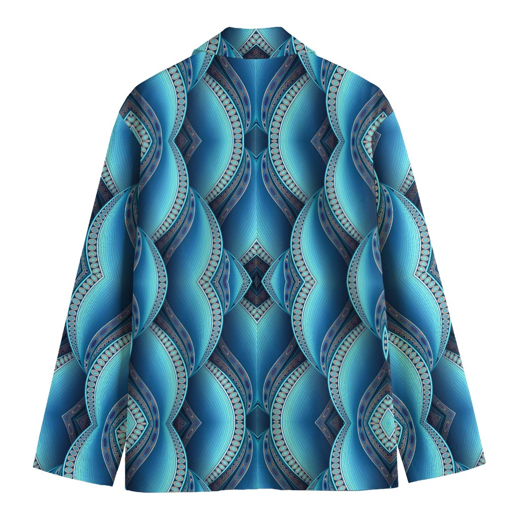 Mandala Waves Bohemian Pattern Print Men's Blazer