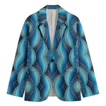 Mandala Waves Bohemian Pattern Print Men's Cotton Blazer