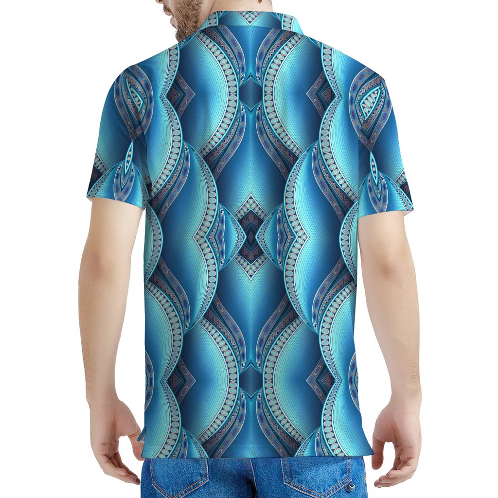 Mandala Waves Bohemian Pattern Print Men's Polo Shirt