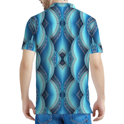 Mandala Waves Bohemian Pattern Print Men's Polo Shirt