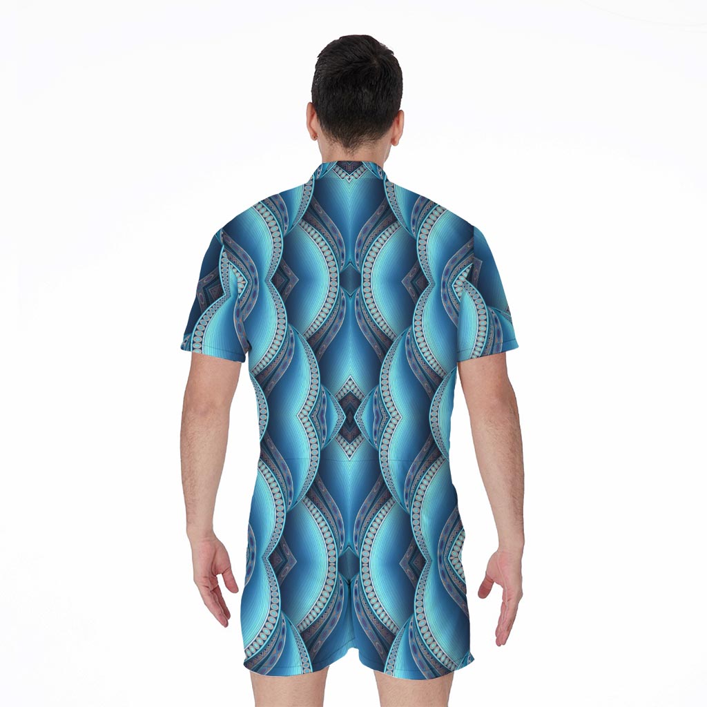 Mandala Waves Bohemian Pattern Print Men's Rompers