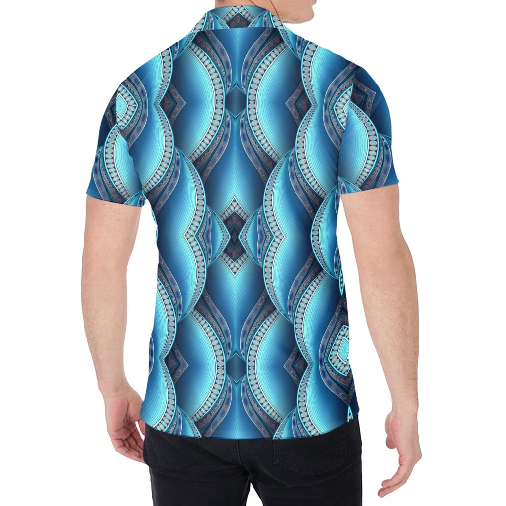 Mandala Waves Bohemian Pattern Print Men's Shirt