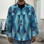 Mandala Waves Bohemian Pattern Print Men's Shirt Jacket