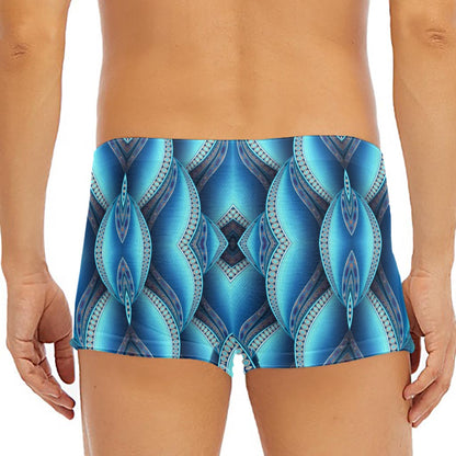 Mandala Waves Bohemian Pattern Print Men's Short Boxer Briefs
