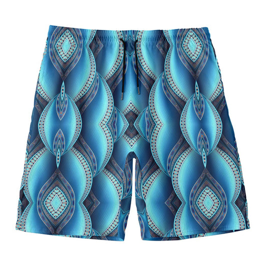 Mandala Waves Bohemian Pattern Print Men's Swim Trunks