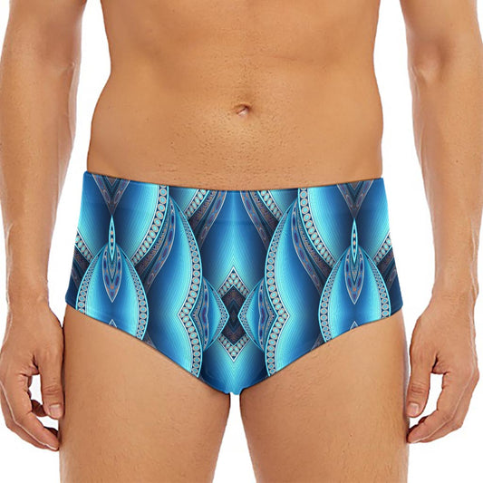 Mandala Waves Bohemian Pattern Print Men's Triangle Swim Briefs