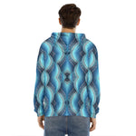 Mandala Waves Bohemian Pattern Print Men's Velvet Pullover Hoodie