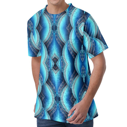 Mandala Waves Bohemian Pattern Print Men's Velvet T-Shirt