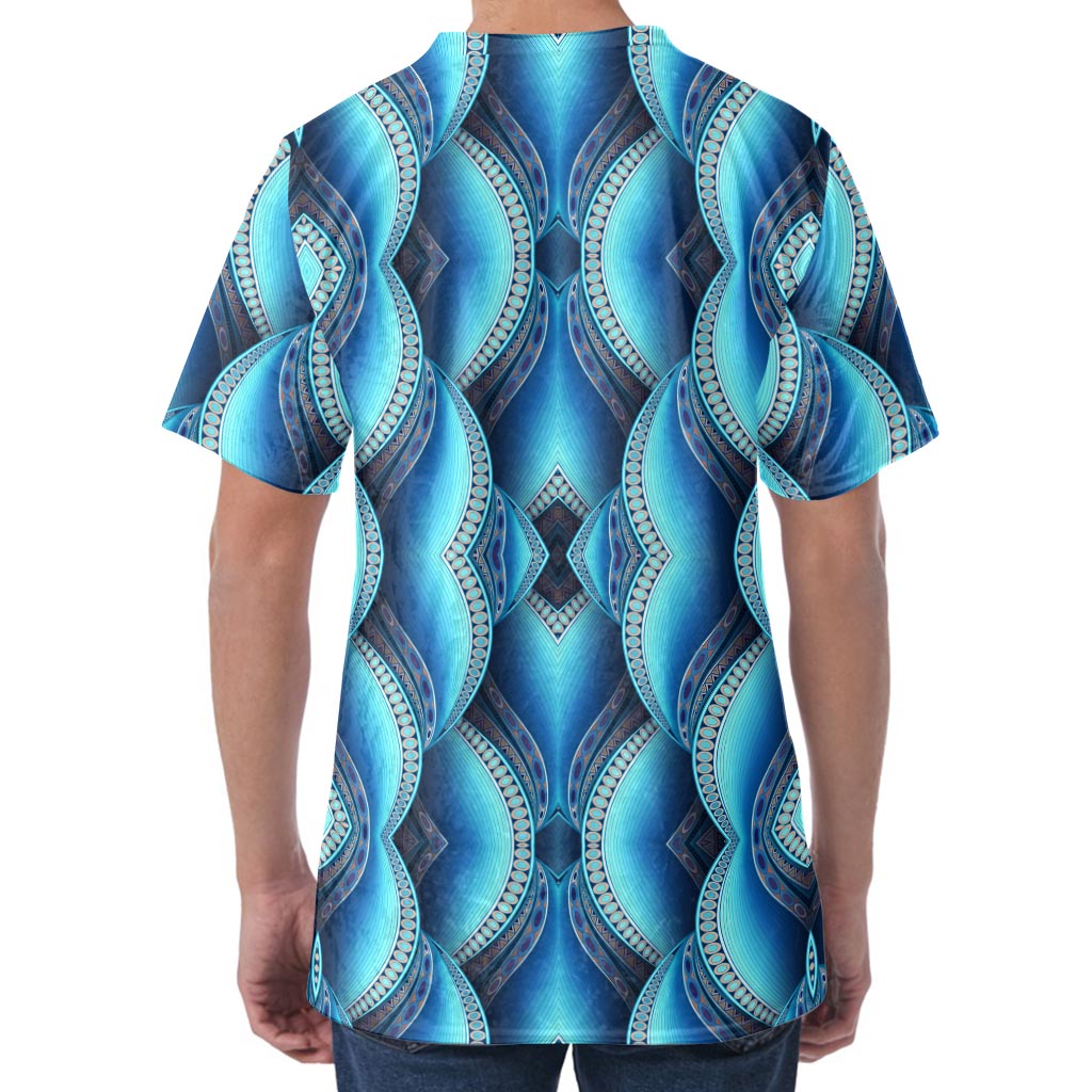 Mandala Waves Bohemian Pattern Print Men's Velvet T-Shirt