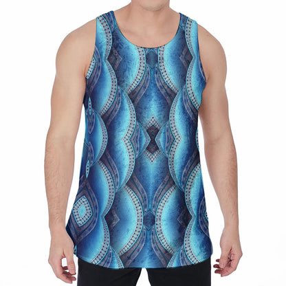Mandala Waves Bohemian Pattern Print Men's Velvet Tank Top