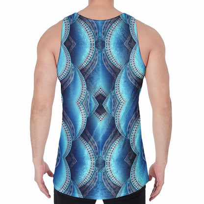 Mandala Waves Bohemian Pattern Print Men's Velvet Tank Top