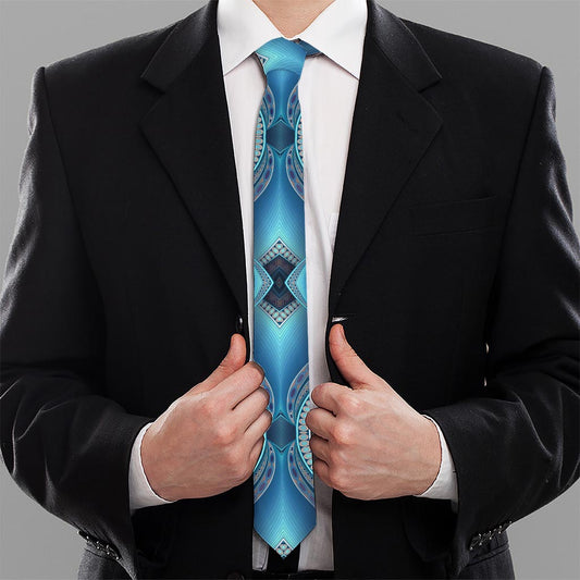 Mandala Waves Bohemian Pattern Print Necktie