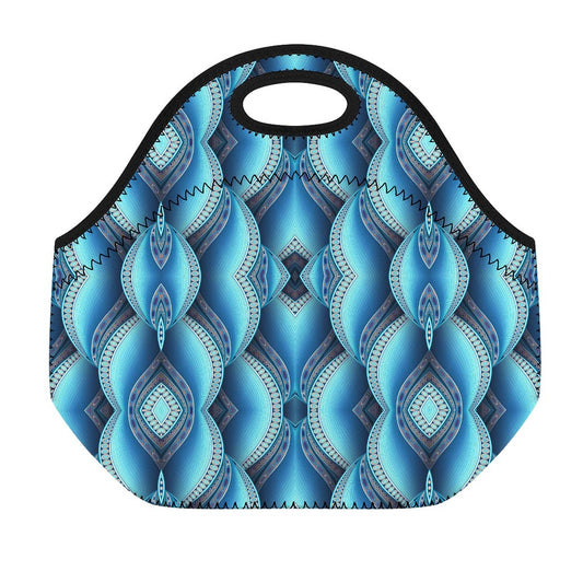 Mandala Waves Bohemian Pattern Print Neoprene Lunch Bag