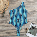 Mandala Waves Bohemian Pattern Print One Shoulder Bodysuit