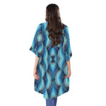 Mandala Waves Bohemian Pattern Print Open Front Beach Cover Up