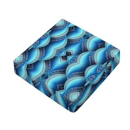 Mandala Waves Bohemian Pattern Print Outdoor Seat Cushion Cover