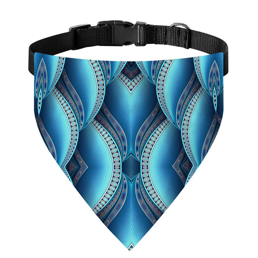 Mandala Waves Bohemian Pattern Print Over The Collar Dog Bandana