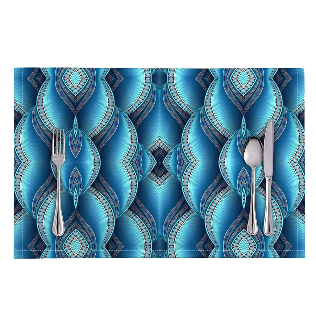 Mandala Waves Bohemian Pattern Print Placemat