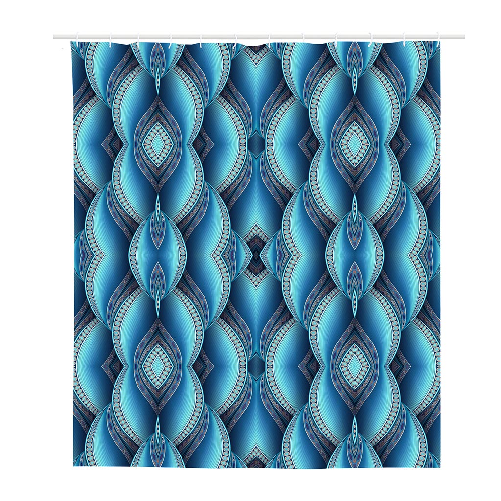 Mandala Waves Bohemian Pattern Print Polyester Shower Curtain