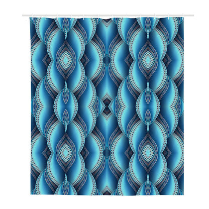 Mandala Waves Bohemian Pattern Print Polyester Shower Curtain