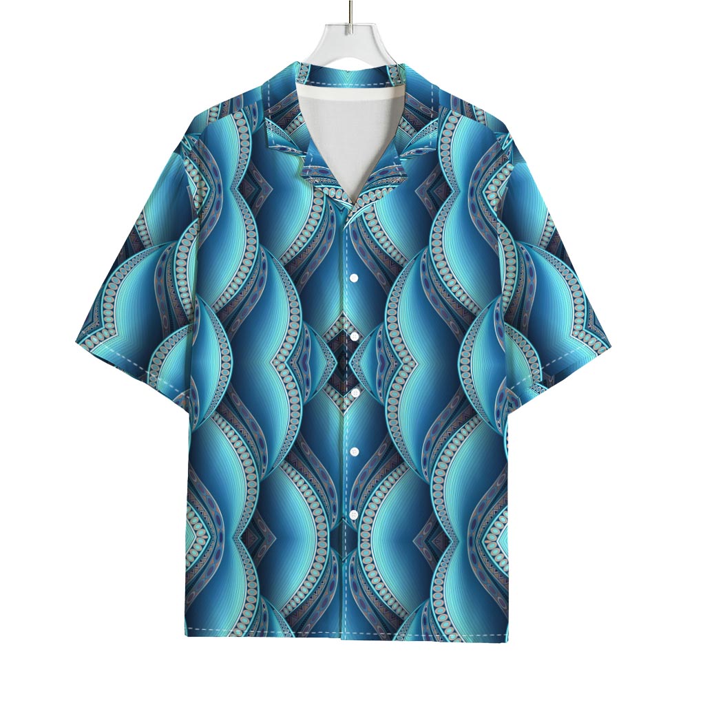 Mandala Waves Bohemian Pattern Print Rayon Hawaiian Shirt