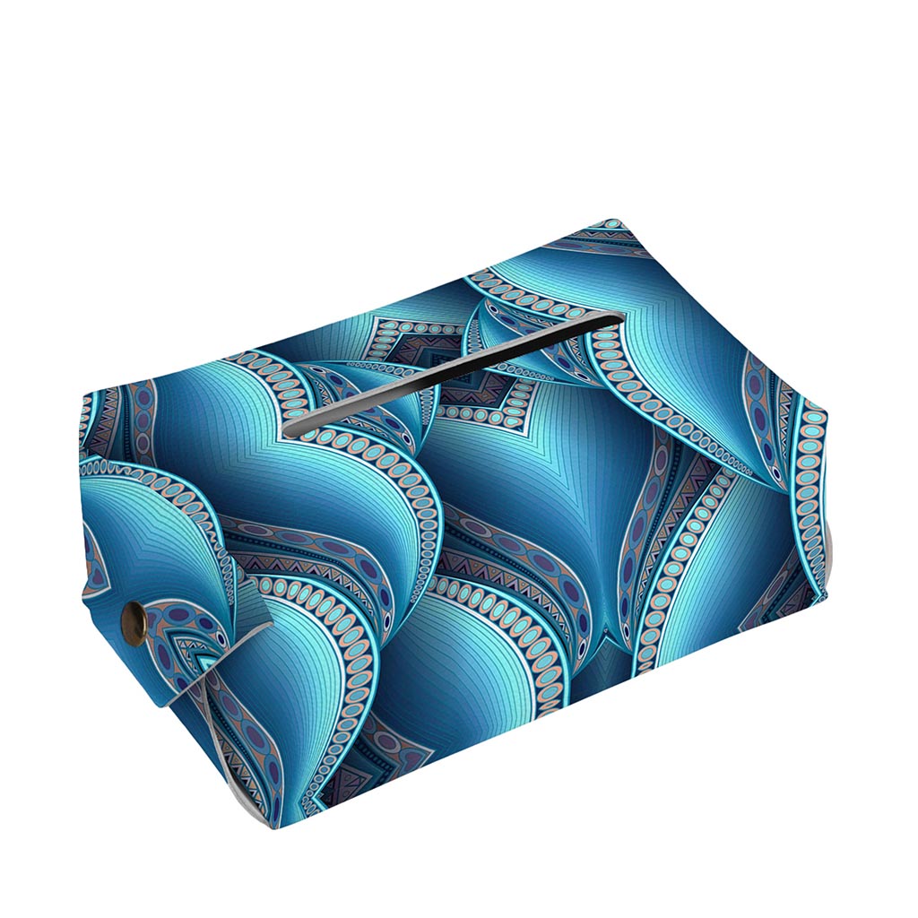 Mandala Waves Bohemian Pattern Print Rectangle Tissue Box Cover