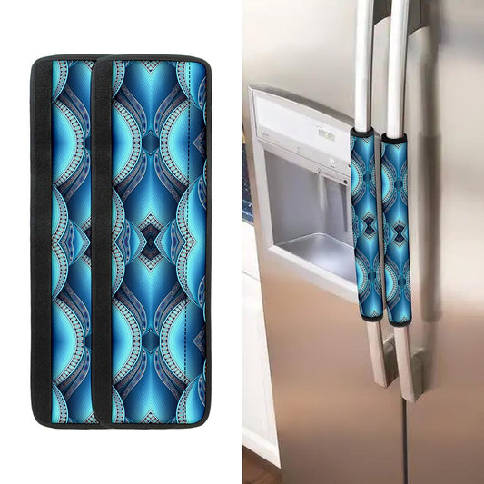 Mandala Waves Bohemian Pattern Print Refrigerator Handle Covers