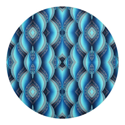 Mandala Waves Bohemian Pattern Print Round Blanket