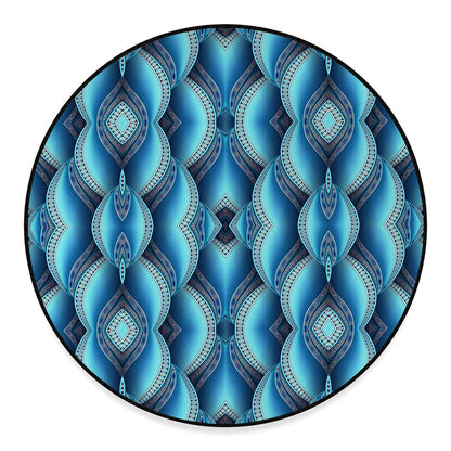 Mandala Waves Bohemian Pattern Print Round Floor Mat