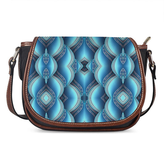 Mandala Waves Bohemian Pattern Print Saddle Bag