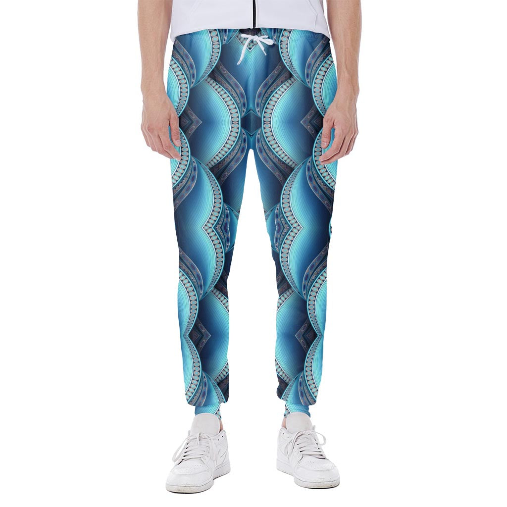 Mandala Waves Bohemian Pattern Print Scuba Joggers