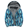 Mandala Waves Bohemian Pattern Print Sherpa Lined Zip Up Hoodie