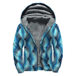 Mandala Waves Bohemian Pattern Print Sherpa Lined Zip Up Hoodie