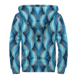 Mandala Waves Bohemian Pattern Print Sherpa Lined Zip Up Hoodie