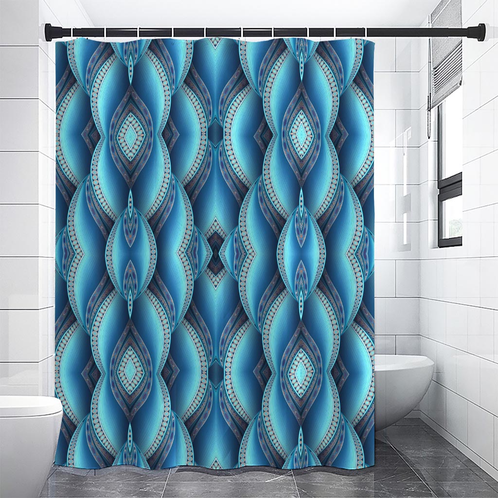 Mandala Waves Bohemian Pattern Print Shower Curtain