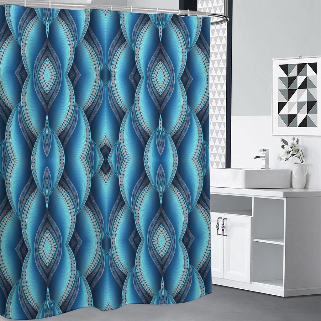 Mandala Waves Bohemian Pattern Print Shower Curtain