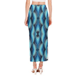 Mandala Waves Bohemian Pattern Print Side Slit Maxi Skirt
