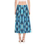 Mandala Waves Bohemian Pattern Print Side Slit Midi Skirt