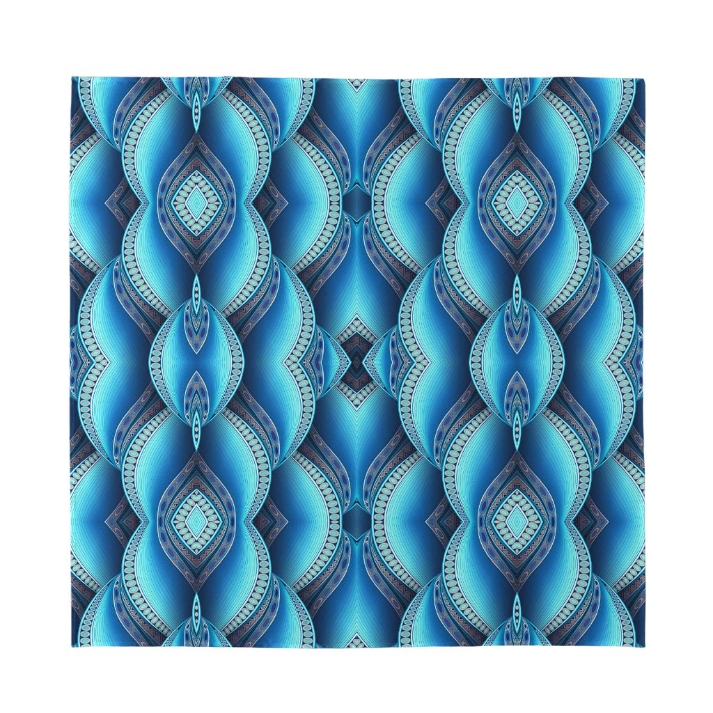 Mandala Waves Bohemian Pattern Print Silk Bandana