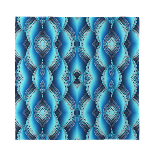 Mandala Waves Bohemian Pattern Print Silk Bandana