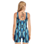 Mandala Waves Bohemian Pattern Print Sleeveless One Piece Swimsuit