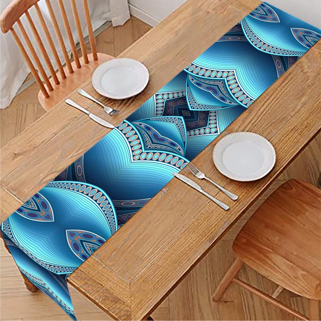 Mandala Waves Bohemian Pattern Print Table Runner