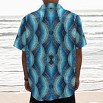 Mandala Waves Bohemian Pattern Print Textured Short Sleeve Shirt