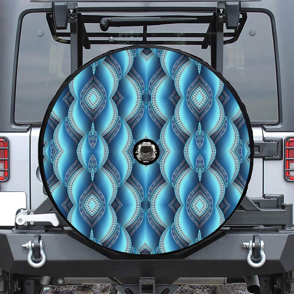 Mandala Waves Bohemian Pattern Print Tire Cover With Camera Hole