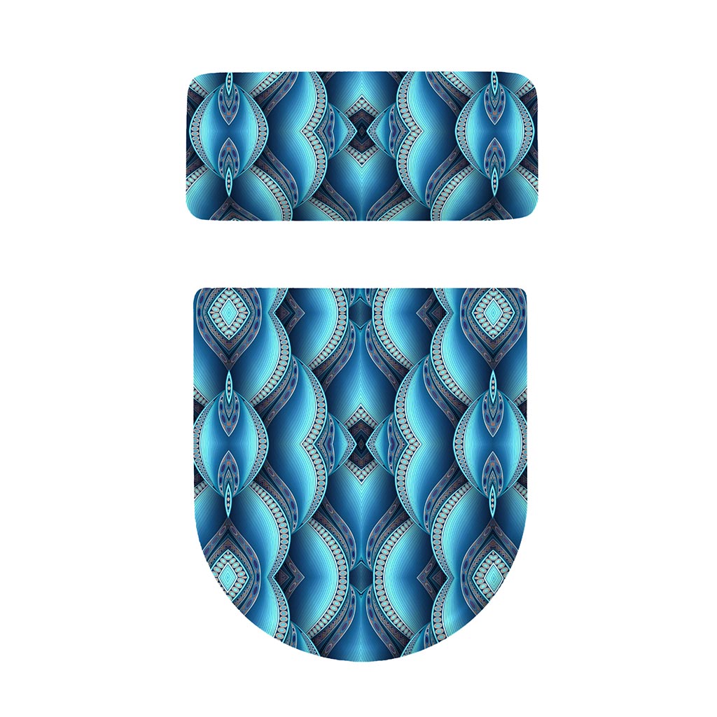 Mandala Waves Bohemian Pattern Print Toilet Lid And Tank Cover Set