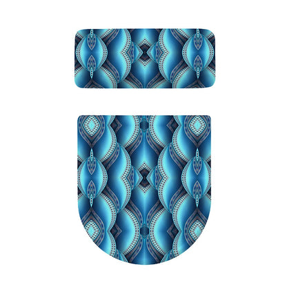Mandala Waves Bohemian Pattern Print Toilet Lid And Tank Cover Set