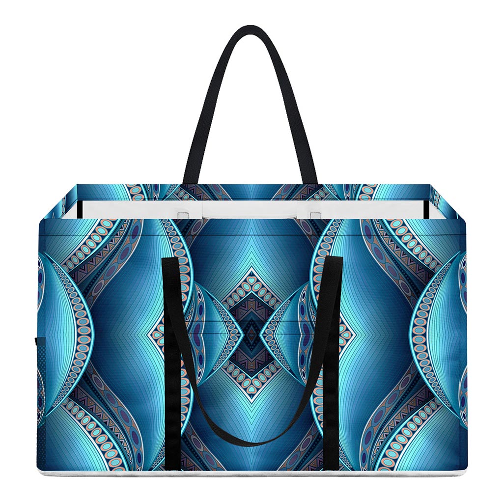 Mandala Waves Bohemian Pattern Print Utility Tote Bag